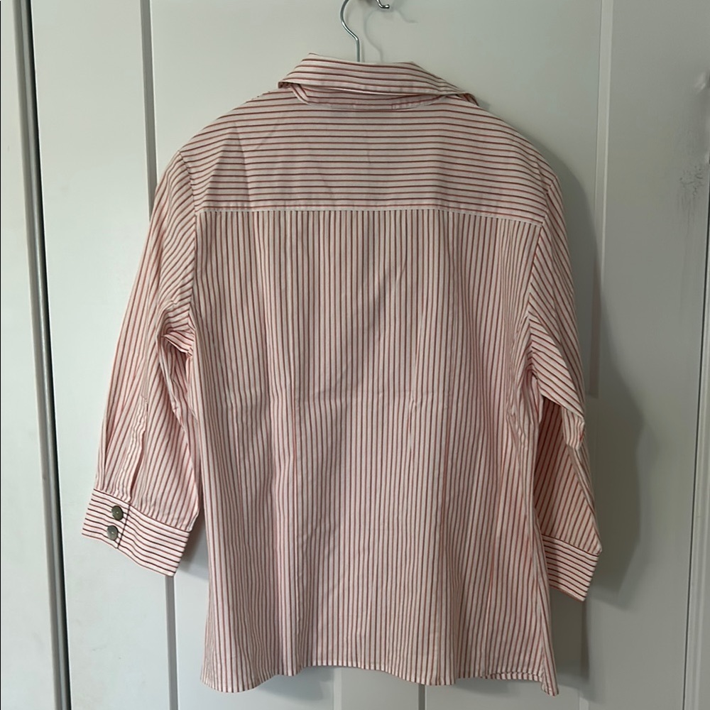 Chico's Pink Striped Blouse - Picture 5 of 8